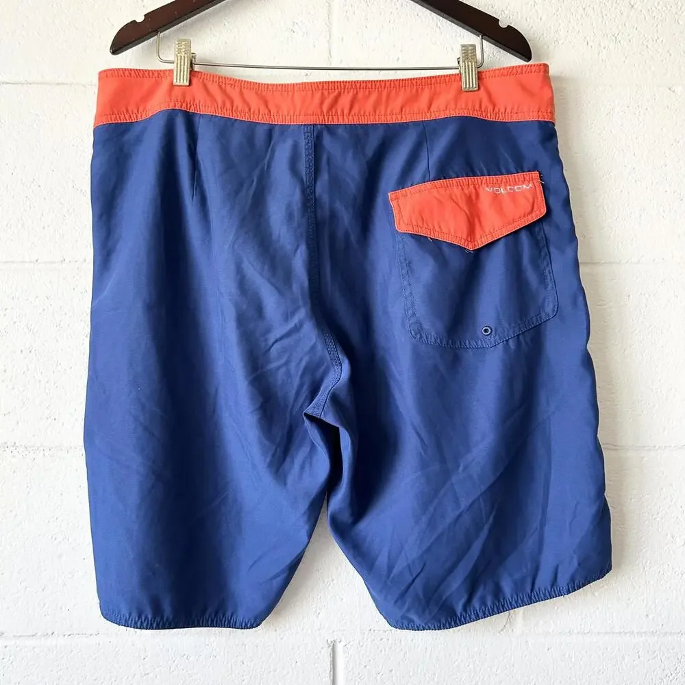 Volcom Blue Orange Colorblock Boardshorts Swimsuit Men’s 38 Waist
